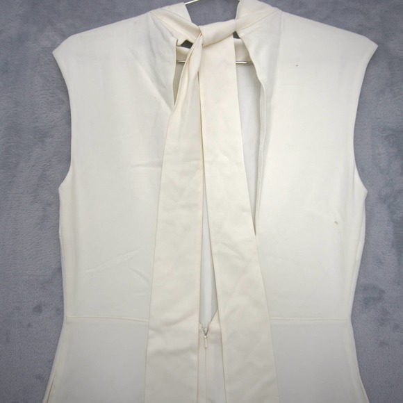 REISS Livvy Open Back Midi Dress Size 6 White Sleeveless Mock Neck 0152 - Picture 5 of 16